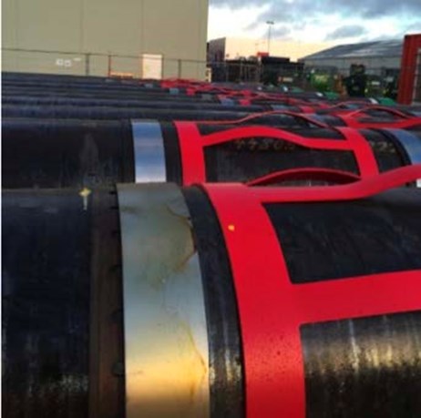 Centek UROS-CT installed on casing in pipe yard